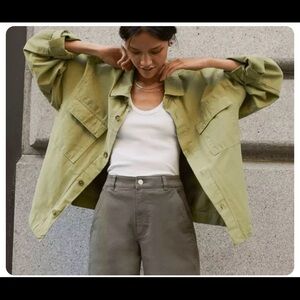 EVERLANE The Everyone Spring Shirt Jacket Green Unisex